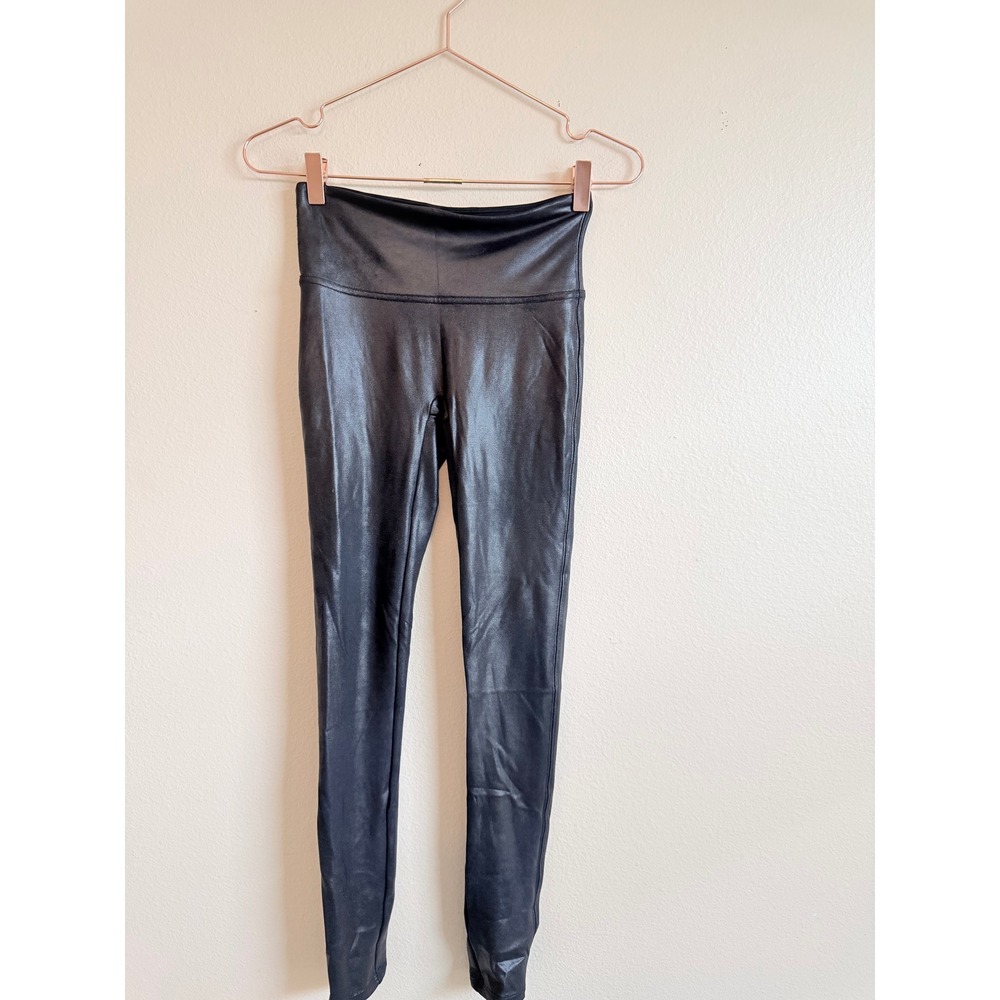 Spanx Leggings Women XS Black Faux Leather High Waisted Slimming 24396R - Picture 4 of 6